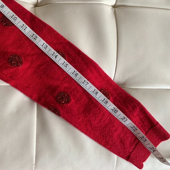 Talbots Tinsel Polkadot Wool Blend Sweater in Festive Berry Red - Picture 12 of 15